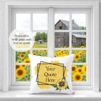 Personalized Sunflower Pillow: Tiered Tray Decor, Spring & Autumn