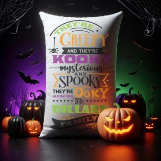 Personalized Addams Family Mini Pillow: Halloween Tiered Tray Decor
