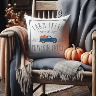 Farmhouse Truck & Pumpkin Mini Pillow: Autumn Tiered Tray Decor