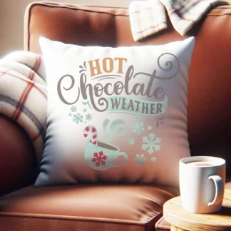 Farmhouse Hot Chocolate Mini Pillow: Tiered Tray Decor