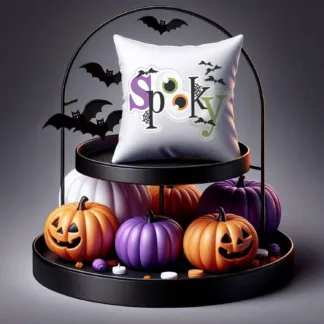 Whimsical “Spooky” Mini Pillow – A Playful Peek into Halloween