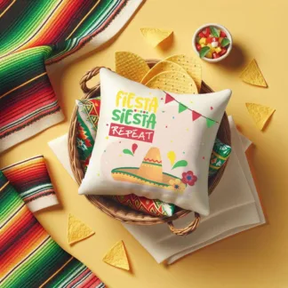 Mini Pillow – “Fiesta, Siesta, Repeat”