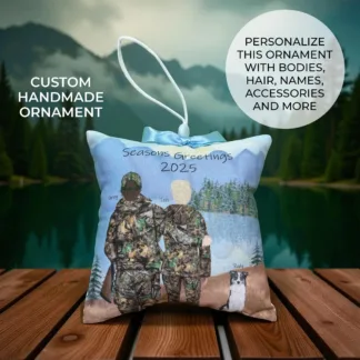 Custom Portrait Hunting Ornament - Personalized & Handmade for Christmas Gifts or Christmas Decorations