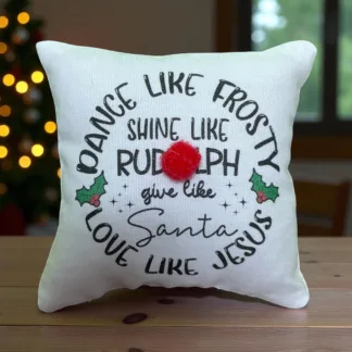 Christmas Mini Pillow in 1:12 and up featuring a Rudolph Nose