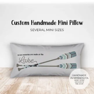 Lake Cabin Mini Pillow: Rustic Oar Boat Decor