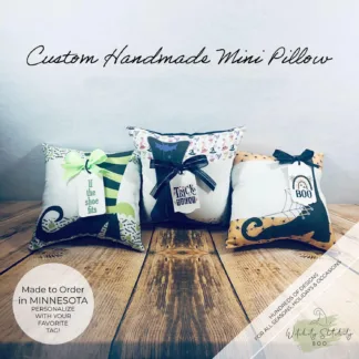 Witch Boot Mini Pillow Decor: Personalized Halloween Tiered Tray