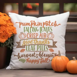 Autumn Subway Art Mini Pillow: Tiered Tray Fall Decor