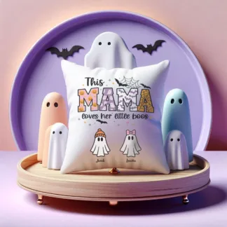 Personalized Halloween Mini Pillow - Mama loves her little boos
