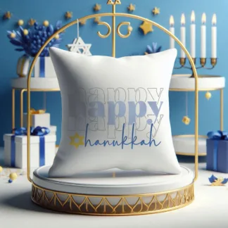 Happy Hanukkah Mini Pillow in 1:12 and up with a Star of David