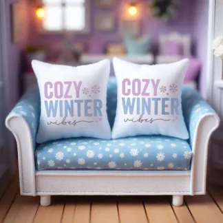 Snowy Winter Christmas Mini Pillow: Cozy Winter Vibes Design