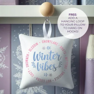 Snowy Winter Christmas Mini Pillow: Winter Vibes Design