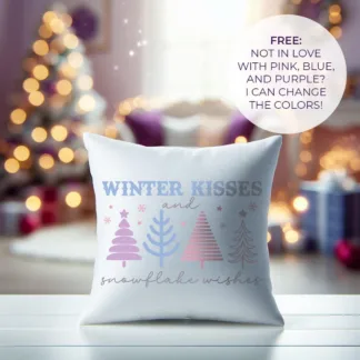 Snowy Winter Christmas Mini Pillow: Winter Vibes Design
