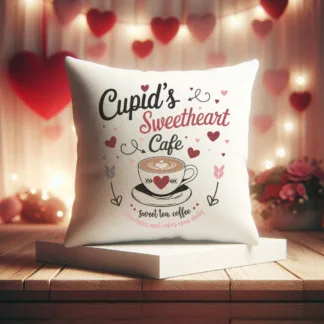 Cupid's Sweetheart Cafe Valentine's Day Coffee Mini Pillow & Dollhouse Decor