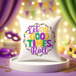 Mardi Gras Let the Good Times Roll Tiered Tray Mini Pillow & Dollhouse Decor