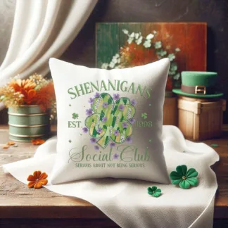 Playful Whimsical St. Patrick's Day Pillow: Miniature Decor and Home Decor