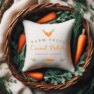 Custom Farm Fresh Carrot Patch Easter Mini Pillow & Dollhouse Decor