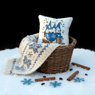 Mini Pillow for Tiered Trays – “Gnome Hot Cocoa Winter Delight”