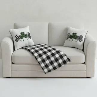 Buffalo Check Shamrock Mini Pillow for St. Patrick's Day Miniature Decor and Home Decor