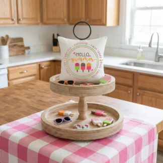 Summer Mini Pillow – Dollhouse & Seasonal Home Décor | Handmade in Minnesota