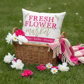 Flower Market Spring Pillow – Dollhouse & Seasonal Home Décor | Handmade in Minnesota