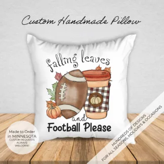 Fall Leaves & Football Please 1:12 Dollhouse Pillow