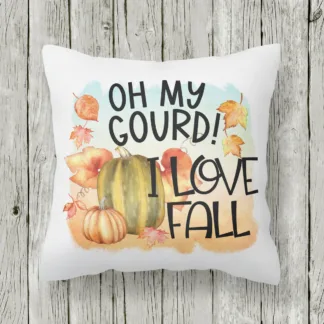 Oh My Gourd Fun Pumpkin 1:12 Dollhouse Pillow